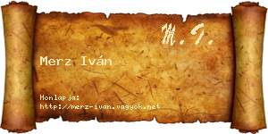 Merz Iván névjegykártya